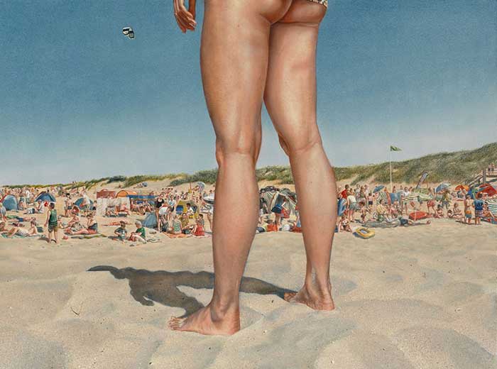 Groot strand - 81x176 - tempera op paneel - 2013