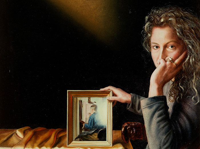 Self portrait - 40x50 - Tempera on panel - 2000